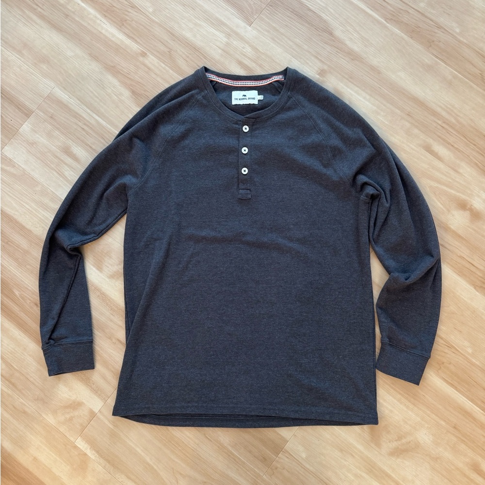 The Normal Brand Charcoal Henley Large
